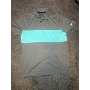 Nike Dri-Fit Golf Polo Grey Blue Men's Size medium 
  833067 092